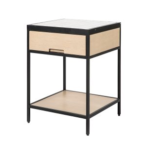 Pure White Marble Nightstand Table NSHF006-1