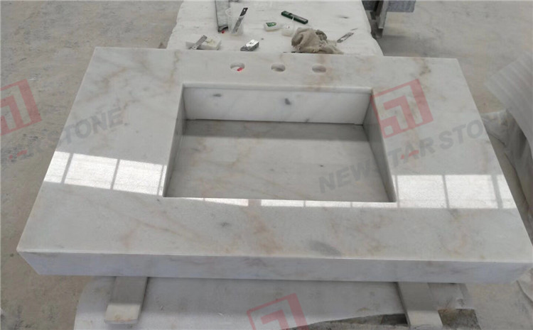 landscape white marble vanity sink