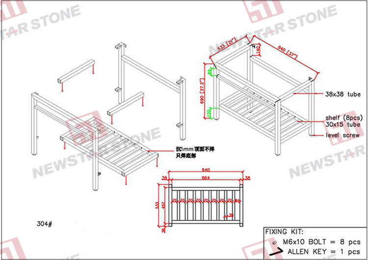 steel base drawing 